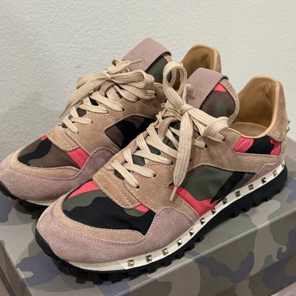 VALENTINO GARAVANI ROCKSTUD CAMO TRAINER WOMAN SNEAKER - Picture 3 of 7